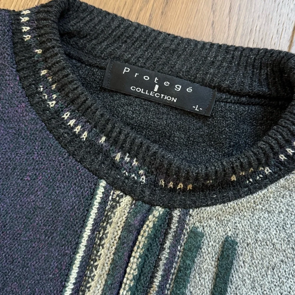 Protege Men's 3D Knit Coogi Style Crewneck Sweater - Vintage - Size L - Picture 5 of 8